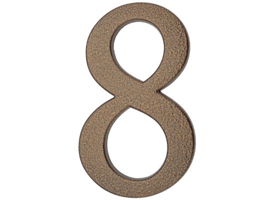 Cyfra aluminiowa "8" 190 mm złoty brąz