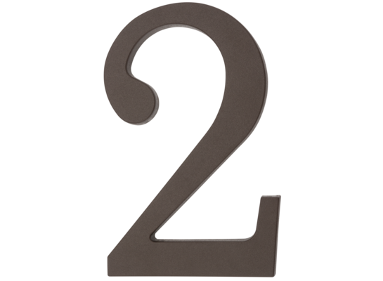 Cyfra plastikowa "2" brązowa 180 mm
