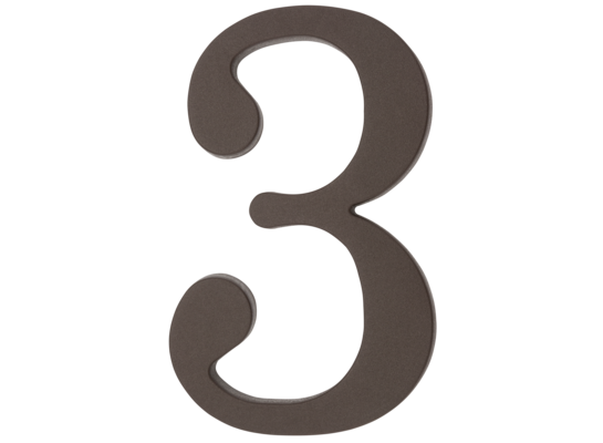 Cyfra plastikowa "3" brązowa 180 mm