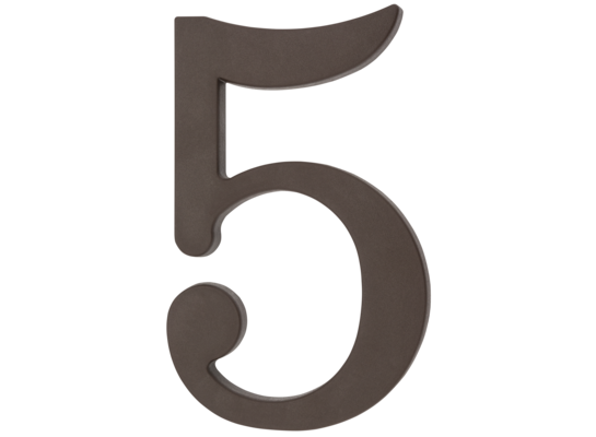 Cyfra plastikowa "5" brązowa 180 mm
