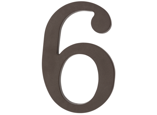 Cyfra plastikowa "6" brązowa 180 mm