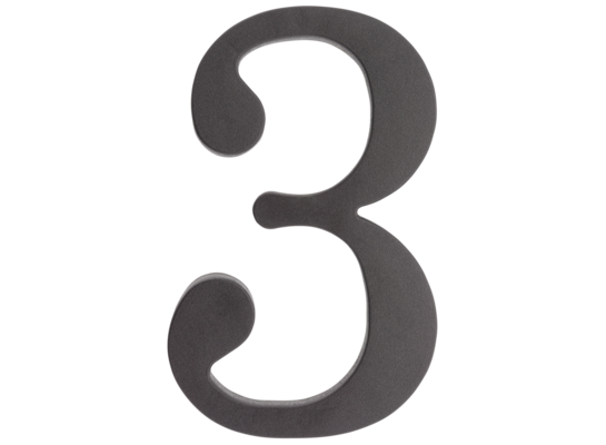 Cyfra plastikowa "3" czarna 180 mm