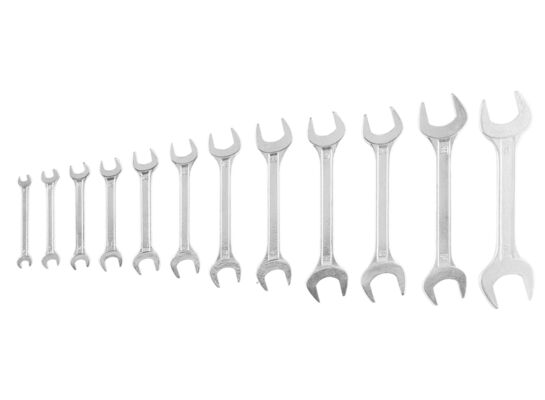 Klucz płaski dwustronny 6 - 32 mm, zestaw 12 sztuk Top Tools