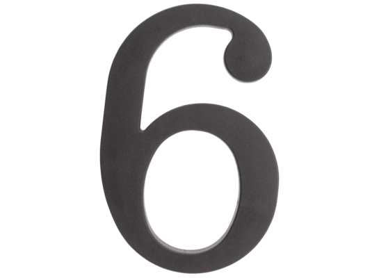 Cyfra plastikowa "6" czarna 180 mm