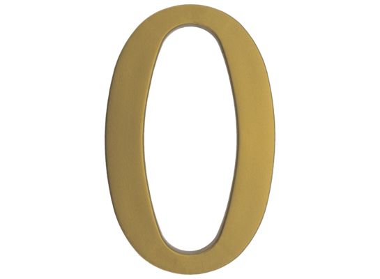Cyfra plastikowa "0" złota 180 mm