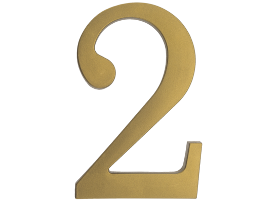 Cyfra plastikowa "2" złota 180 mm