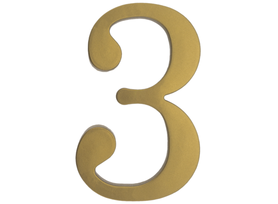 Cyfra plastikowa "3" złota 180 mm