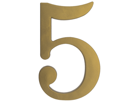 Cyfra plastikowa "5" złota 180 mm