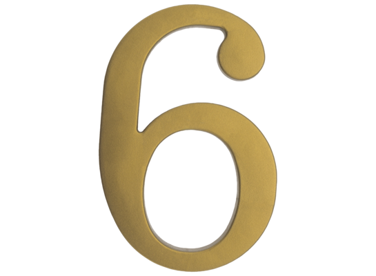 Cyfra plastikowa "6" złota 180 mm