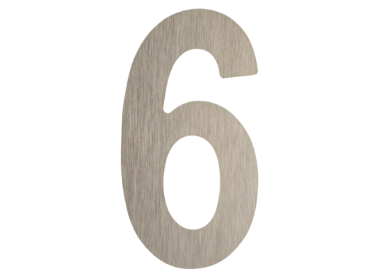 Cyfra "6" samoprzylepna ANO 50 mm inox