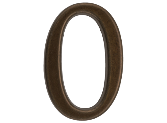 Cyfra "0" ZnAl brąz transparent 50 mm