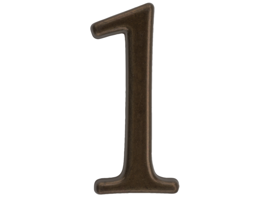 Cyfra "1" ZnAl brąz transparent 50 mm