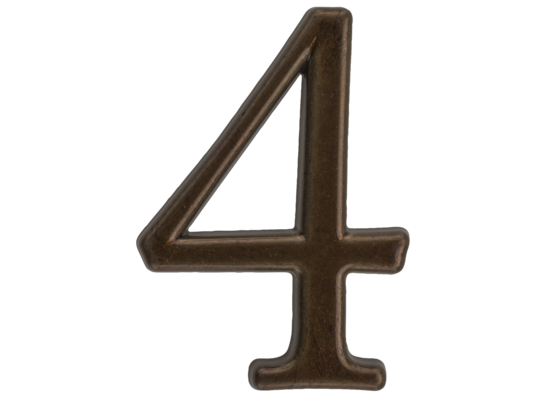 Cyfra "4" ZnAl brąz transparent 50 mm