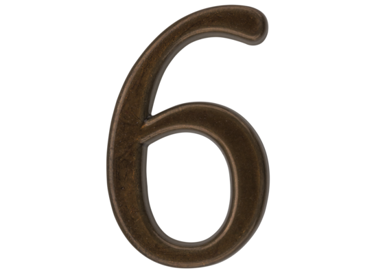 Cyfra "6/9" ZnAl brąz transparent 50 mm