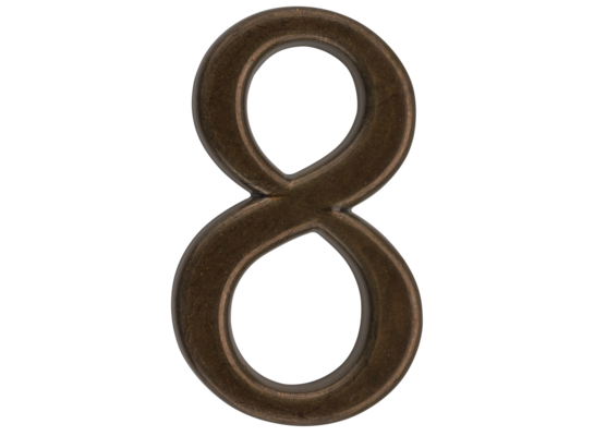 Cyfra "8" ZnAl brąz transparent 50 mm