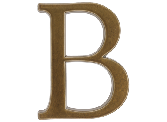 Litera aluminiowa "B" 105 mm brąz transparent