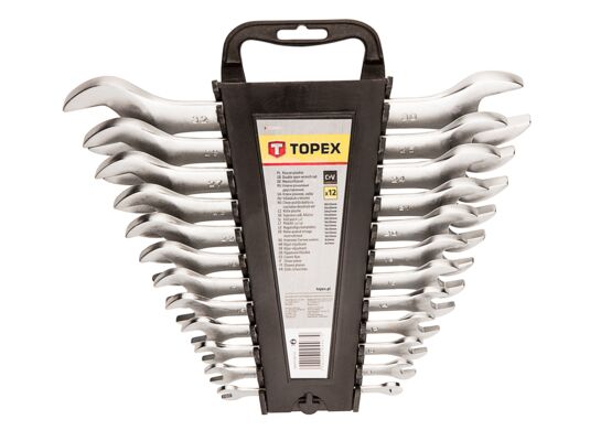Klucz płaski dwustronny 6 - 32 mm, zestaw 12 sztuk TOPEX