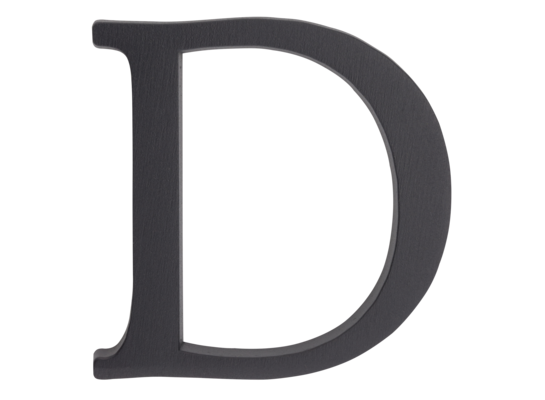 Litera aluminiowa "D" 105 mm grafit