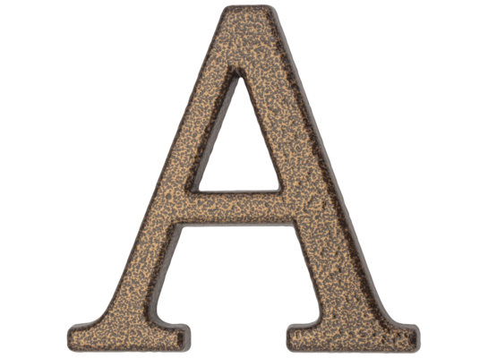 Litera aluminiowa "A" 105 mm złoty brąz