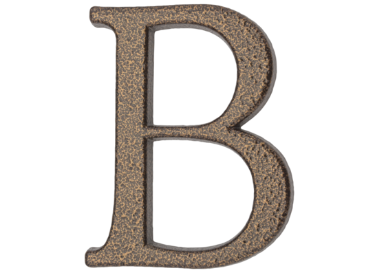 Litera aluminiowa "B" 105 mm złoty brąz
