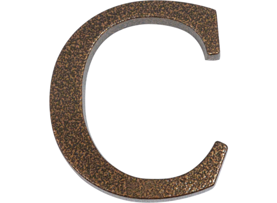 Litera aluminiowa "C" 105 mm złoty brąz