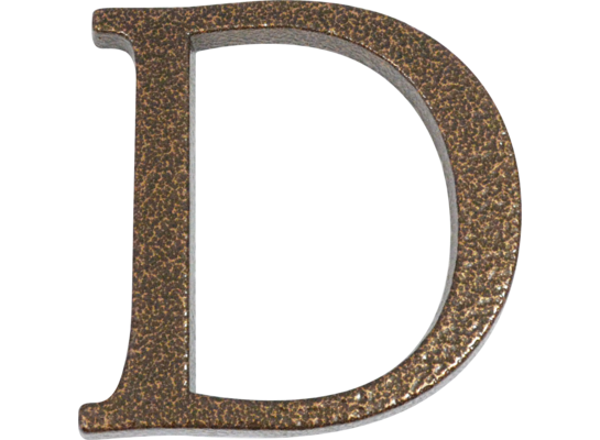 Litera aluminiowa "D" 105 mm złoty brąz
