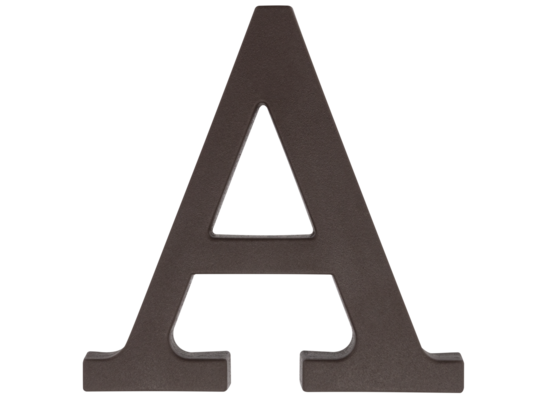 Litera plastikowa "A" brązowa 90 mm