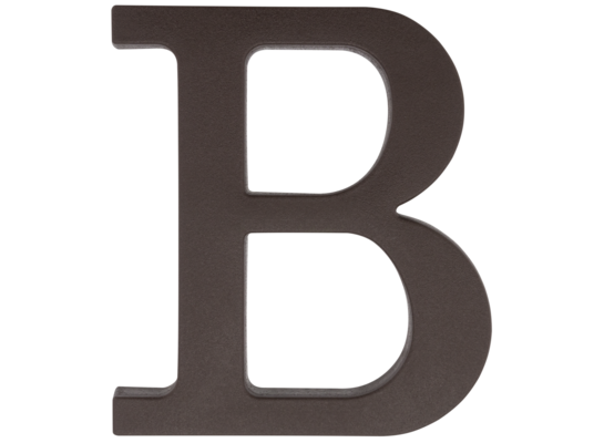 Litera plastikowa "B" brązowa 90 mm