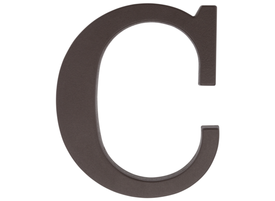 Litera plastikowa "C" brązowa 90 mm