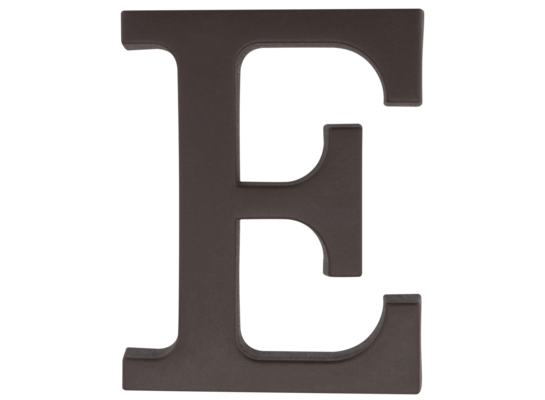 Litera plastikowa "E" brązowa 90 mm