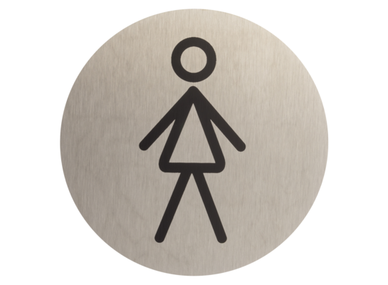 Oznaczenie WC damskie ANO 75 mm inox