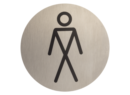 Oznaczenie WC męskie ANO 75 mm inox