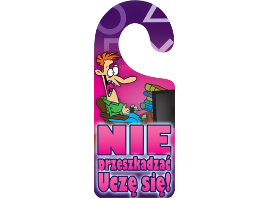 Oznaczenie "Nie przeszkadzać. Uczę sie! " 8 x 19 zawieszka