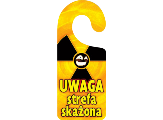 Oznaczenie "Uwaga strefa skażona!" 8 x 19 zawieszka