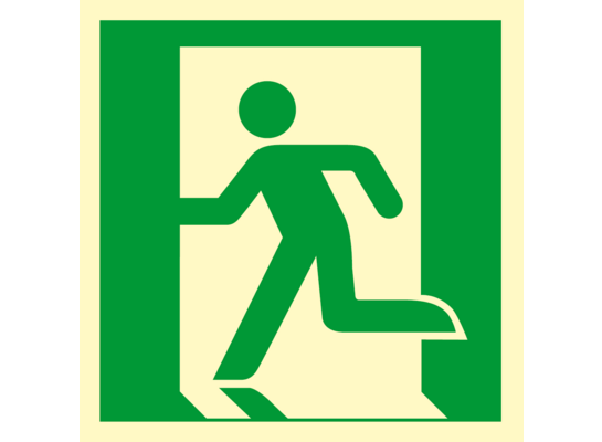 Oznaczenie "Drzwi ewakuacyjne w lewo" 15 x 15