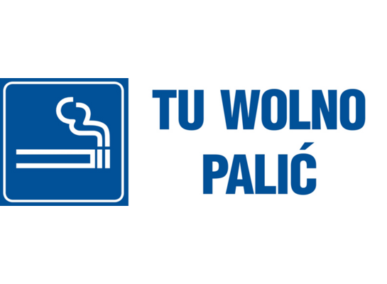 Oznaczenie "Tu wolno palić" 10 x 30
