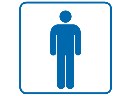 Oznaczenie "WC męskie" 14,8 x 14,8