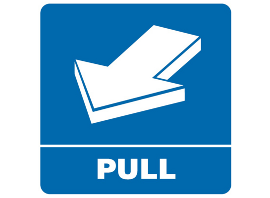 Oznaczenie "Pull" 10,5 x 10,5