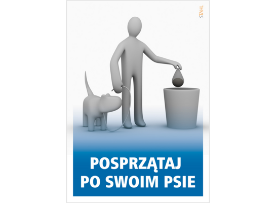 Oznaczenie "Posprzątaj po swoim psie" 14,8 x 21