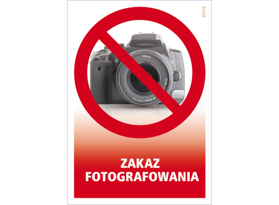Oznaczenie "Zakaz fotografowania" 14,8 x 21