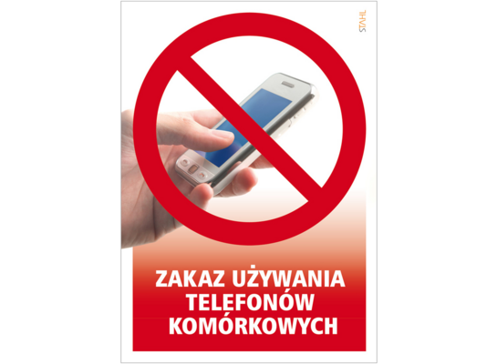 Oznaczenie "Zakaz używania telefonów komórkowych" 14,8 x 21