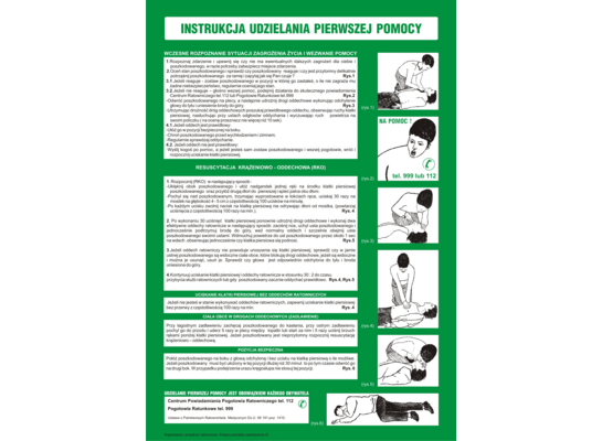 Oznaczenie "Instrukcja udzielania pierwszej pomocy (obrazkowa)" 24,5 x 35