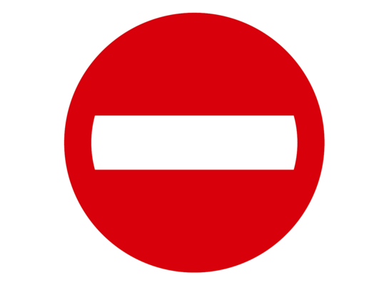 Oznaczenie "Zakaz wjazdu" 25 x 25