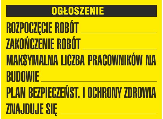 Oznaczenie ''Tablica informacyjna" 49,5 x 65