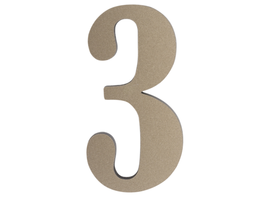 Cyfra tworzywowa "3" platyna 50 mm