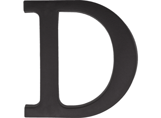 Litera plastikowa "D" czarna 90 mm