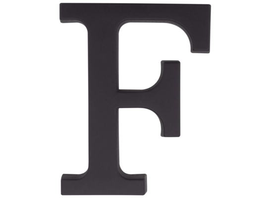 Litera plastikowa "F" czarna 90 mm