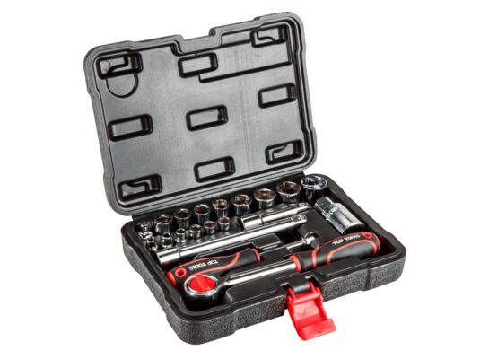 Zestaw kluczy nasadowych 1/4", 3/8", 20 sztuk Top Tools