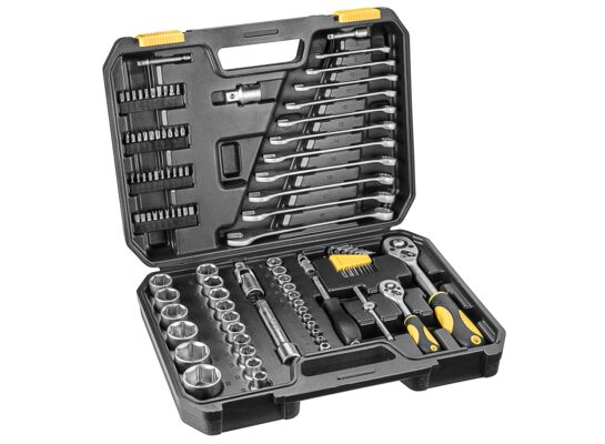 Klucz nasadowy 1/4", 1/2", zestaw 96 sztuk TOPEX