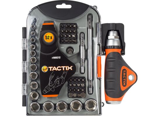 Zestaw bitów i nasadek + wkrętak 900225 25 sztuk Tactix